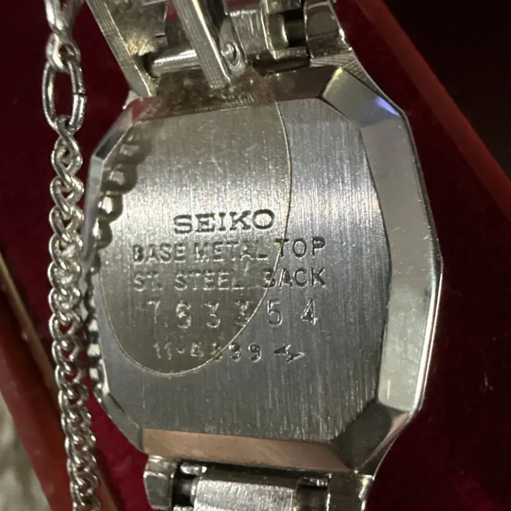 VTG Seiko Wind-Up Watch 11-4899 Blue Dial Silver Tone Band W/Original Box-Runs!